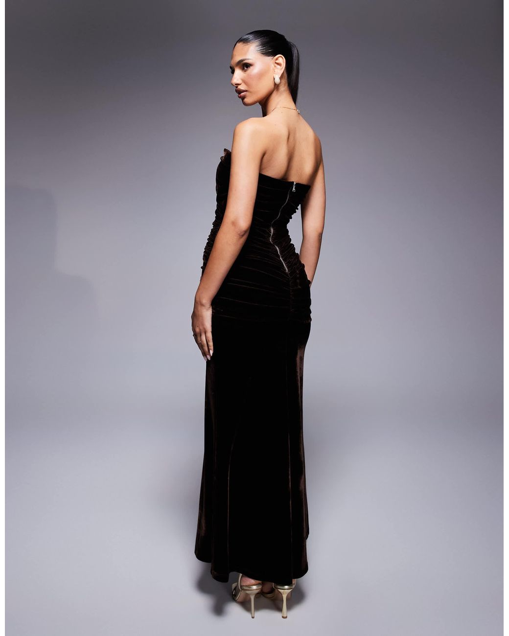 Bardot Elvira Velvet Plunge Maxi Dress in Black | Lyst