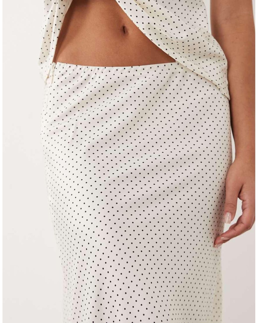 Brave Soul White Satin Maxi Skirt With Lace Trim