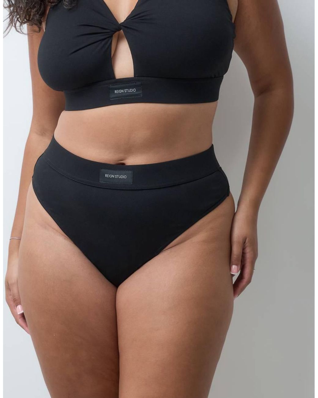 RIEN STUDIO Black High Waisted Thong