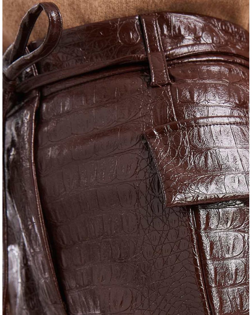 Miss Selfridge Brown Utility Mini Skirt