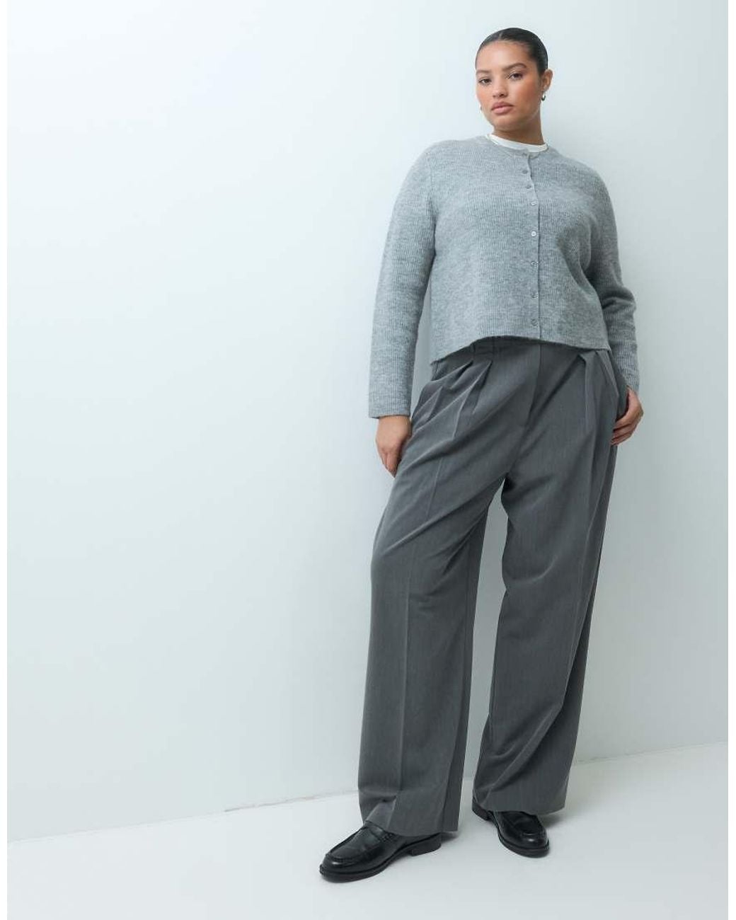 ASOS Blue Asos Design Curve Knitted Rib Basic Cardigan