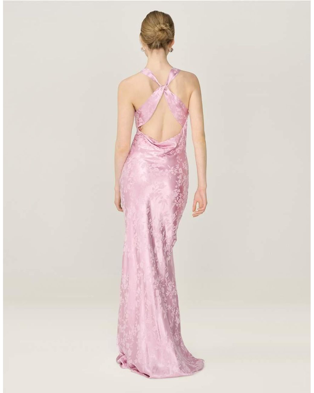 OMNES Pink Dresses Jai Floral Maxi Dress With Cross Back