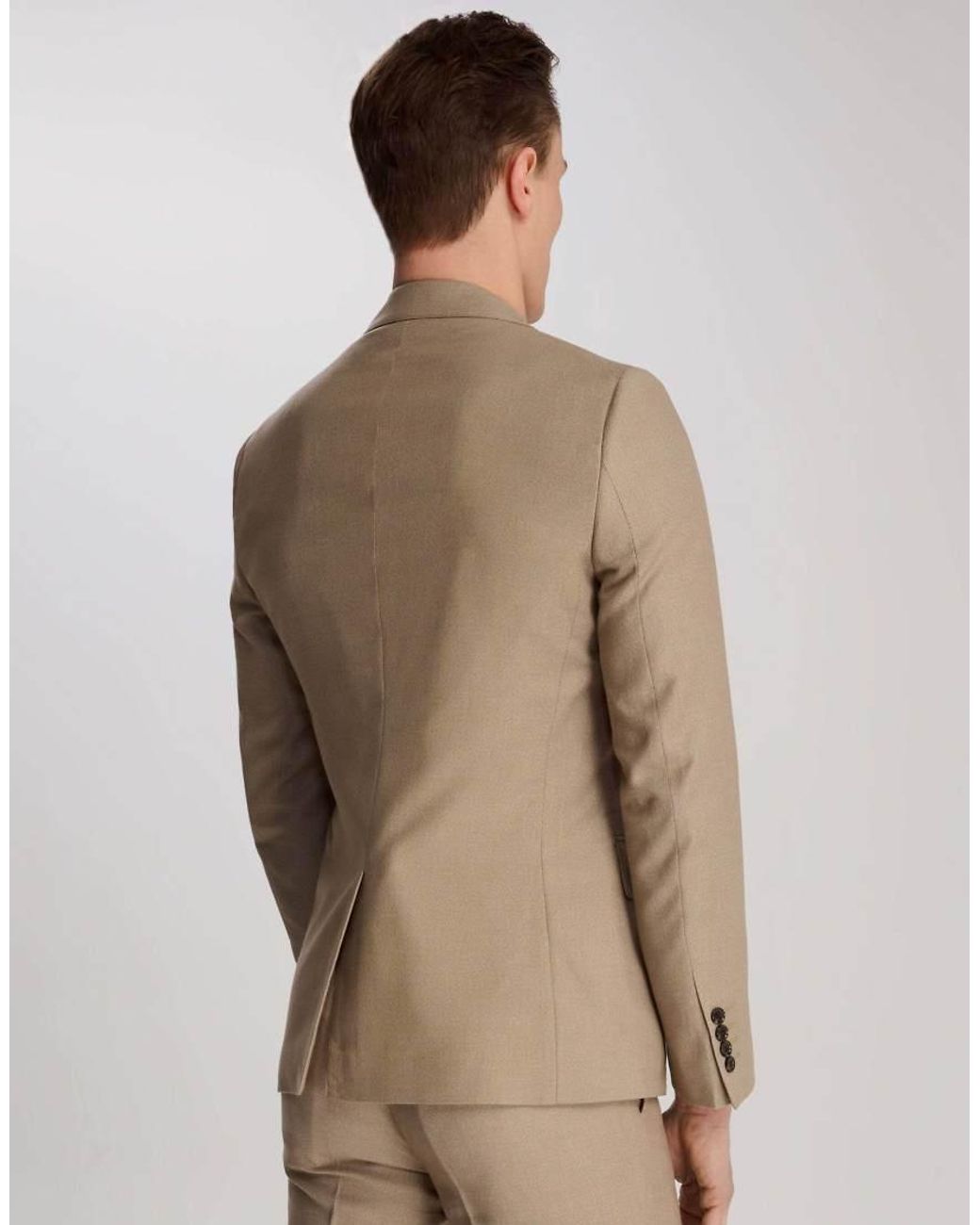 Harry Brown Natural Archie Melange Slim Fit Suit Jacket for men