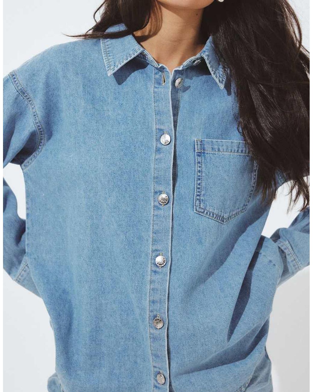 NA-KD Blue Denim Shirt