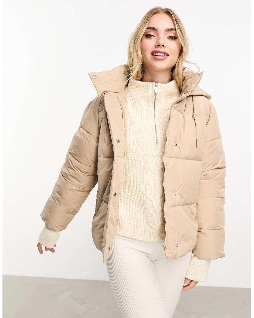 Pimkie Hooded Padded Jacket in Natural Lyst Australia