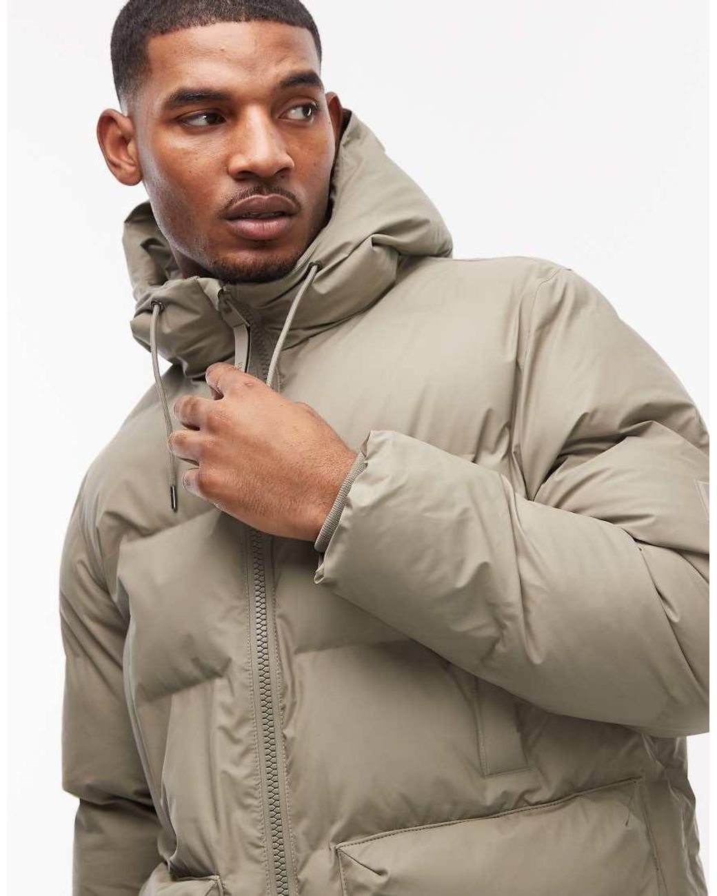 Rains Gray 15210 Alta Longline Puffer Jacket for men