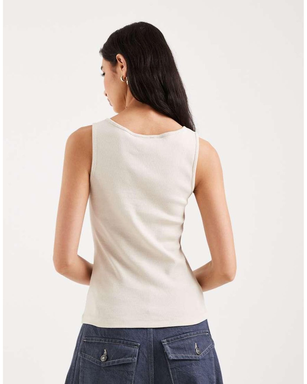 Brave Soul Blue Button Down Singlet
