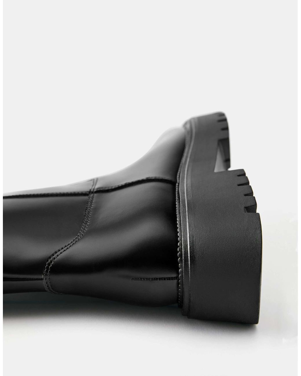 Pull&Bear Black Flache hohe stiefel
