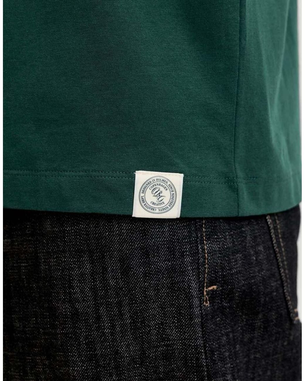 Jack & Jones Green Frederiksberg Relaxed Fit Crew Neck Short Sleeve T-shirt for men