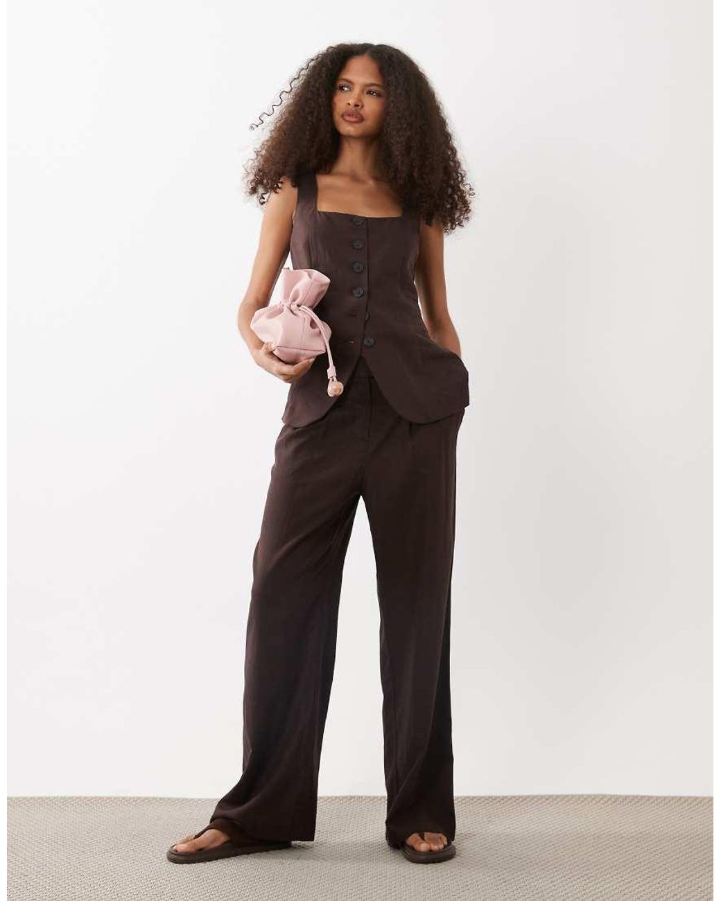 New Look Brown Co-Ord Strappy Waistcoat
