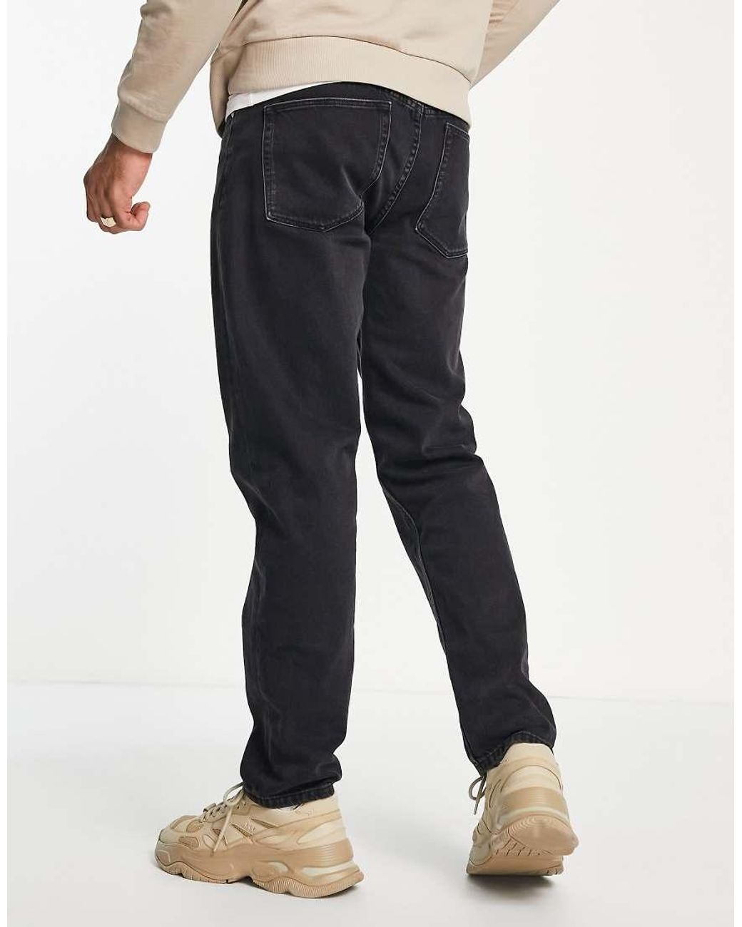 Vaqueros Negros Lavados De Corte Recto De ASOS de hombre de color Black
