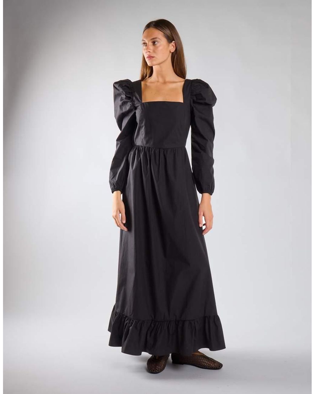 Glamorous Black Puff Long Statement Sleeve Maxi Dress