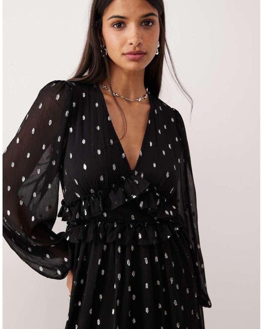 Vila Black V Neck Mini Dress