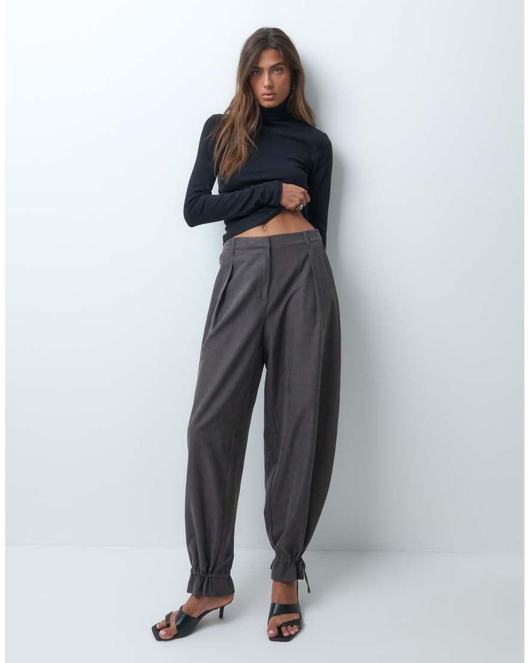 ASOS Blue Funnel Neck Long Sleeve Top