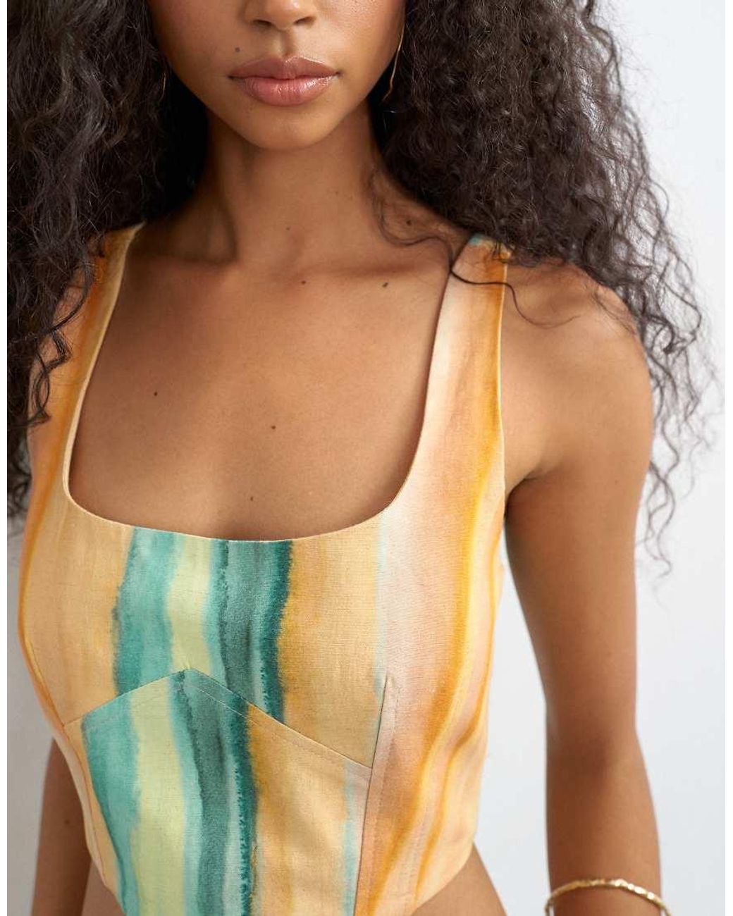 TOPSHOP Green Co-ord Scoop Cropped Cami