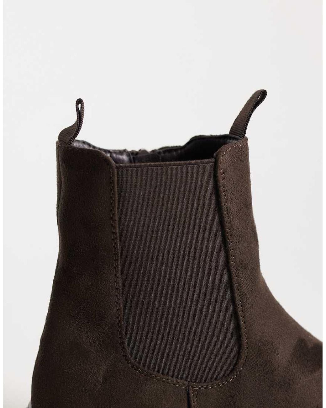 New Look Brown Faux Suede Chunky Chelsea Boot