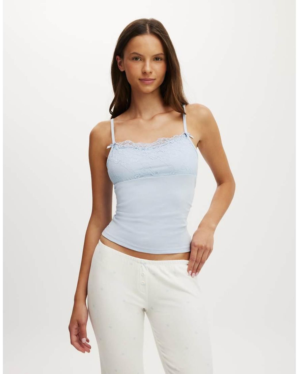Cotton On Blue Dreamy Soft Lace Overlay Cami