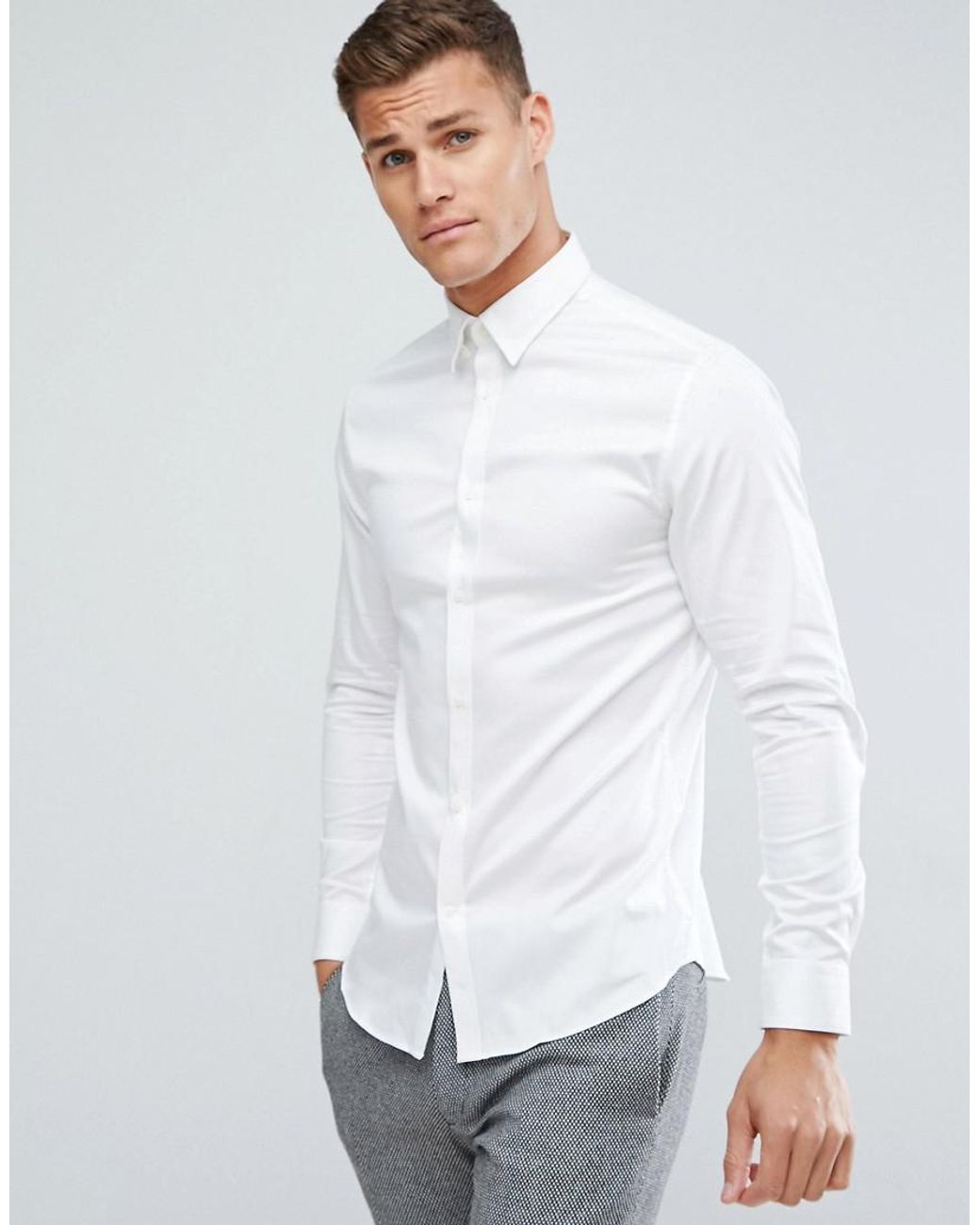SELECTED Shirt With Concealed Button D in White for Men | Lyst UK