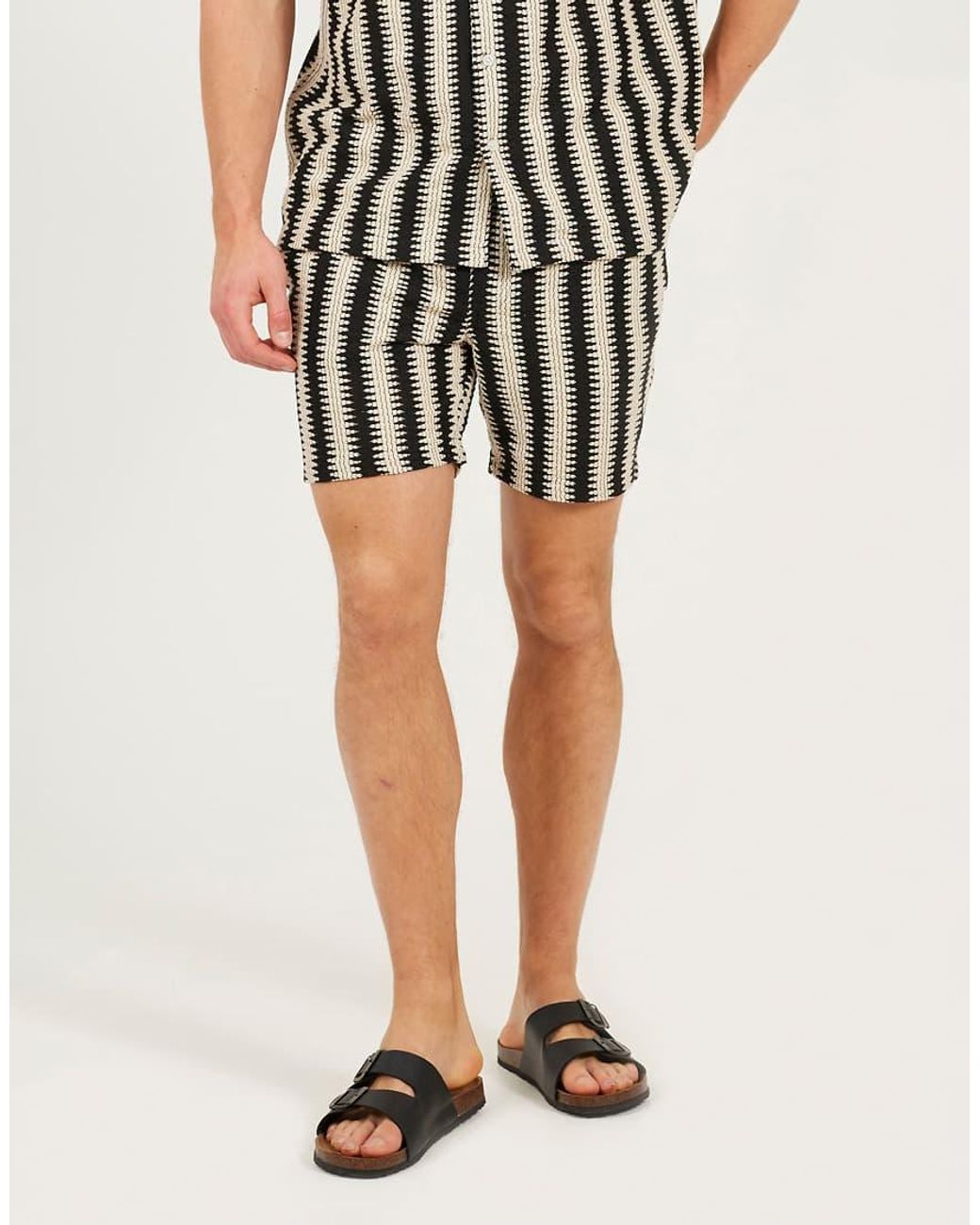 Brave Soul Black Stripe Shorts for men