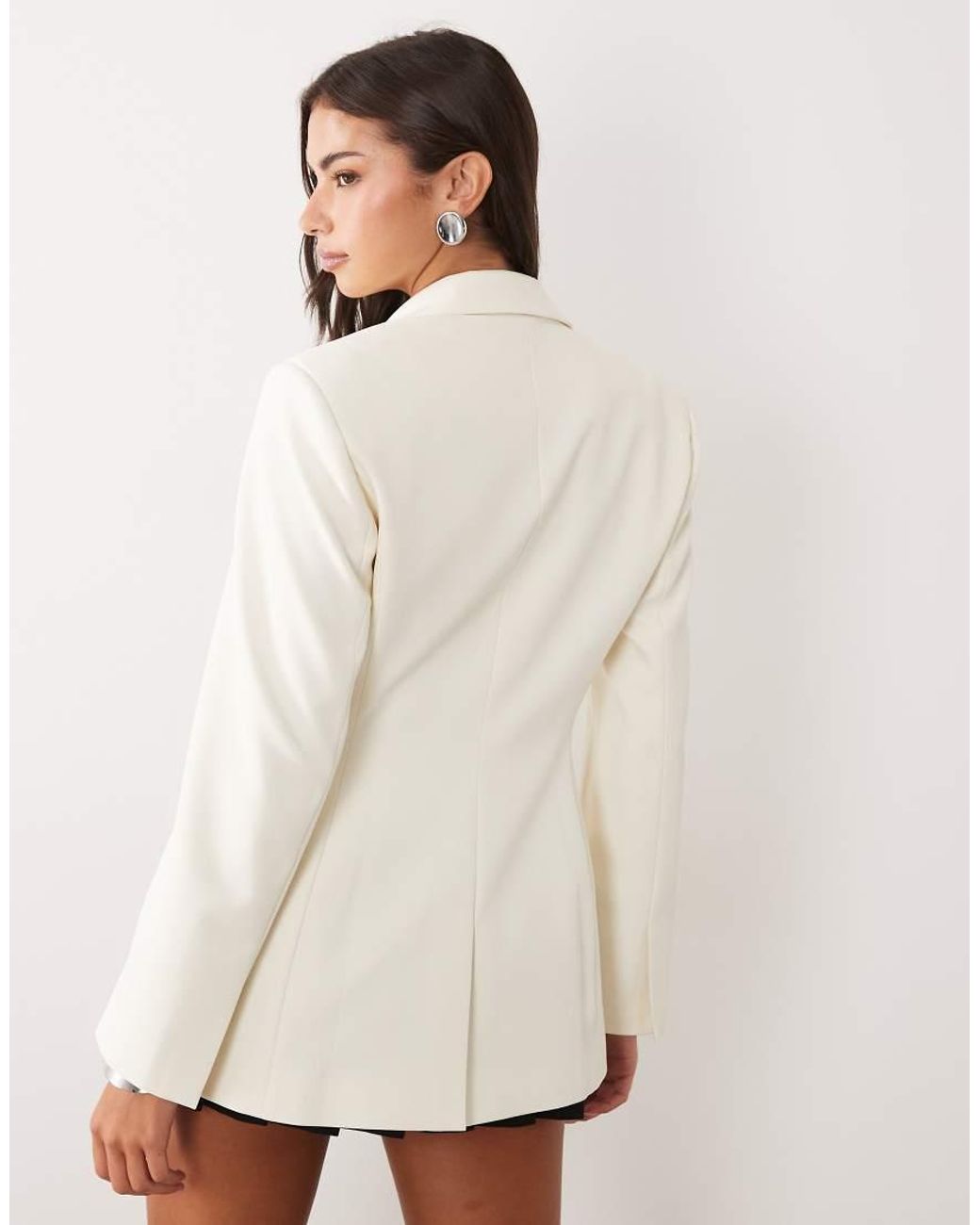 ASOS Natural Tailored Moulded Hip Tux Blazer