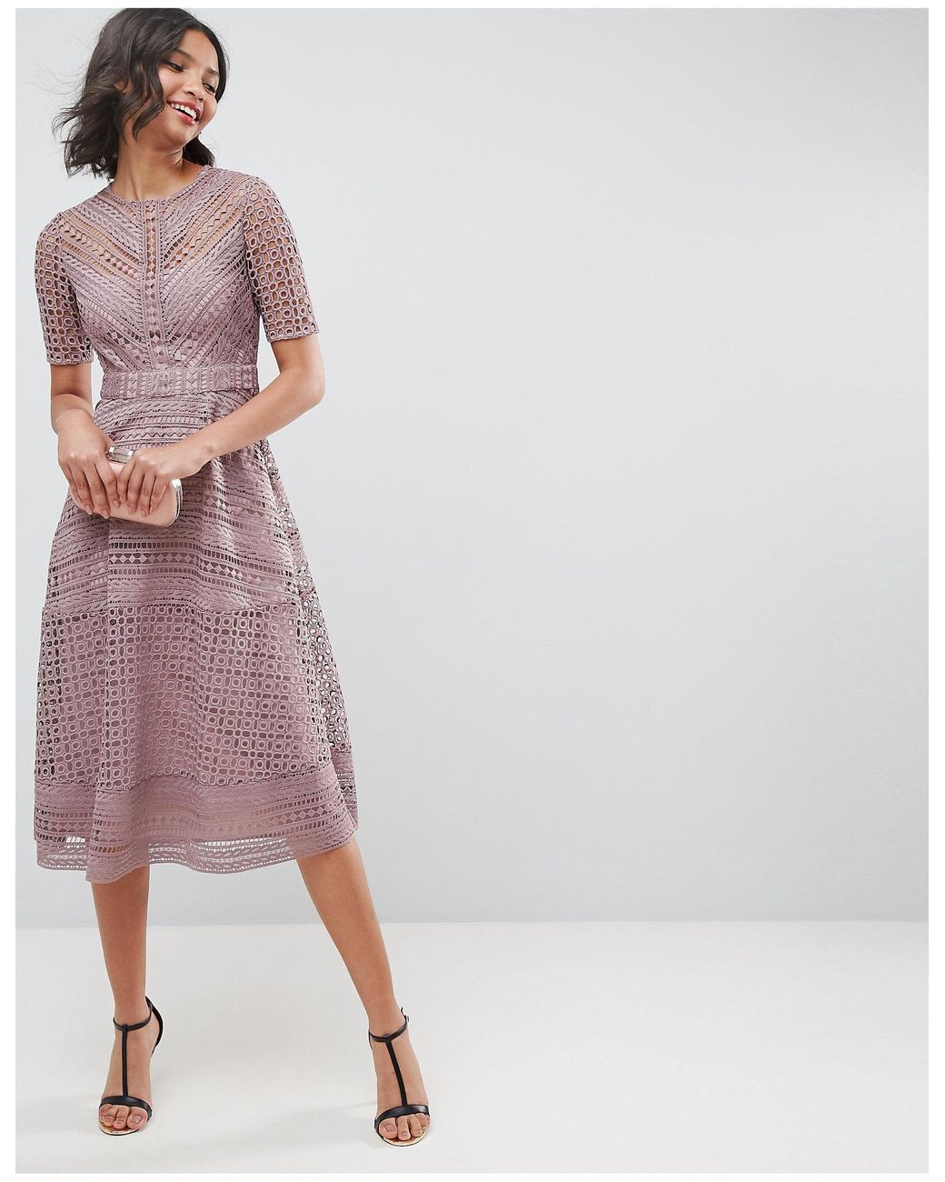 asos premium broderie lace midi dress