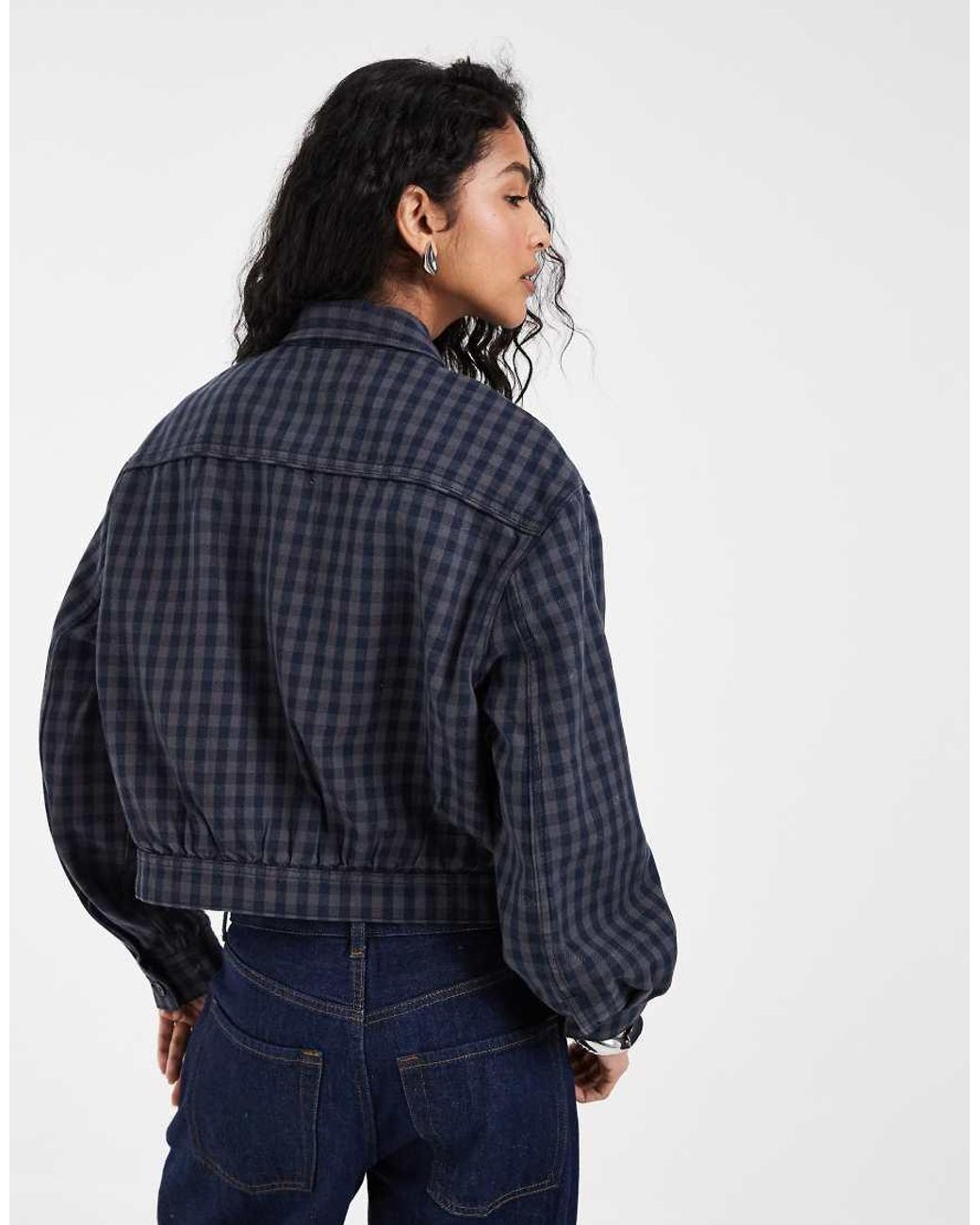 Levi's Blue Dani Checked Western Harrington Jacket