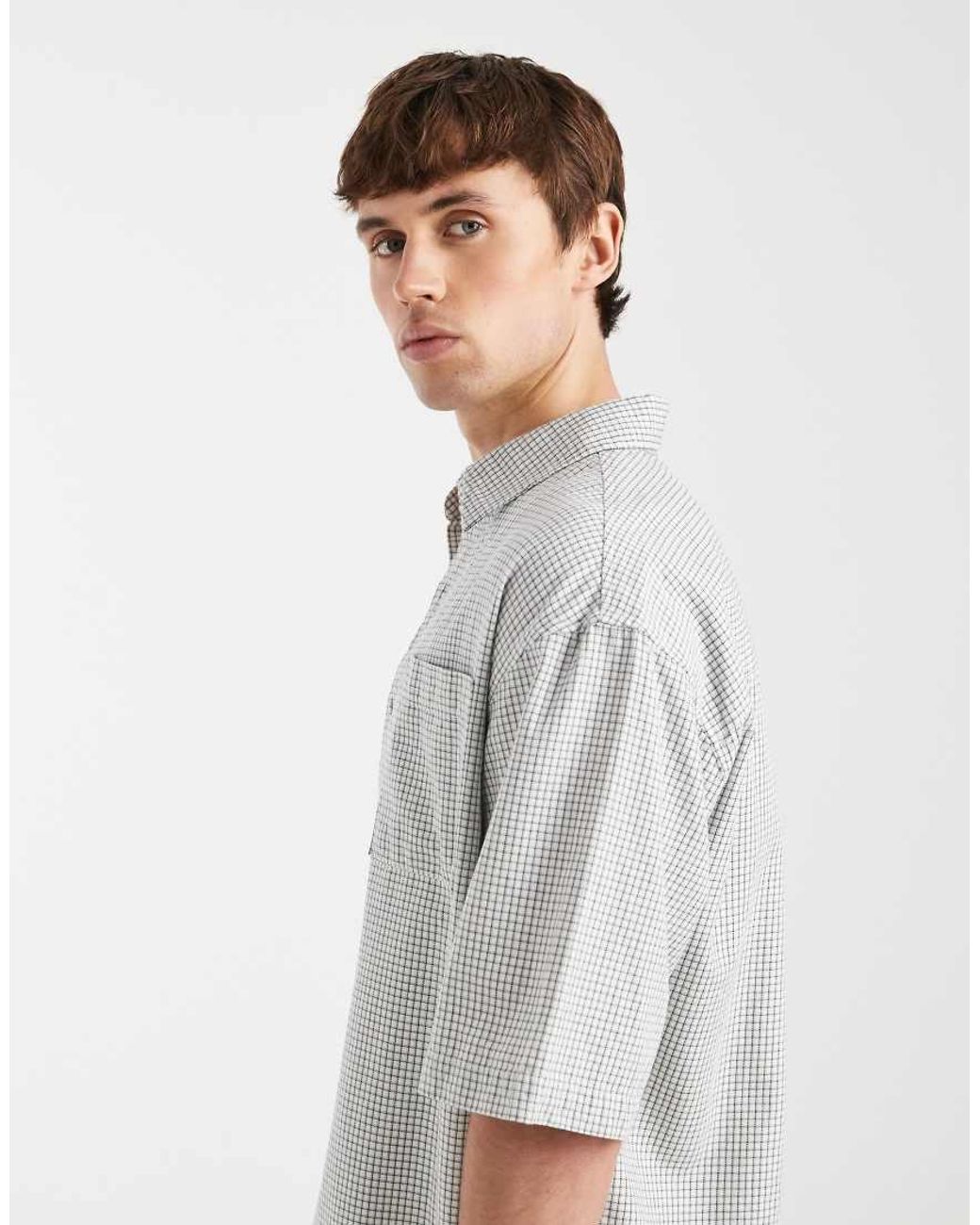 Redefined Rebel Gray Magnus Oversized Shirt for men