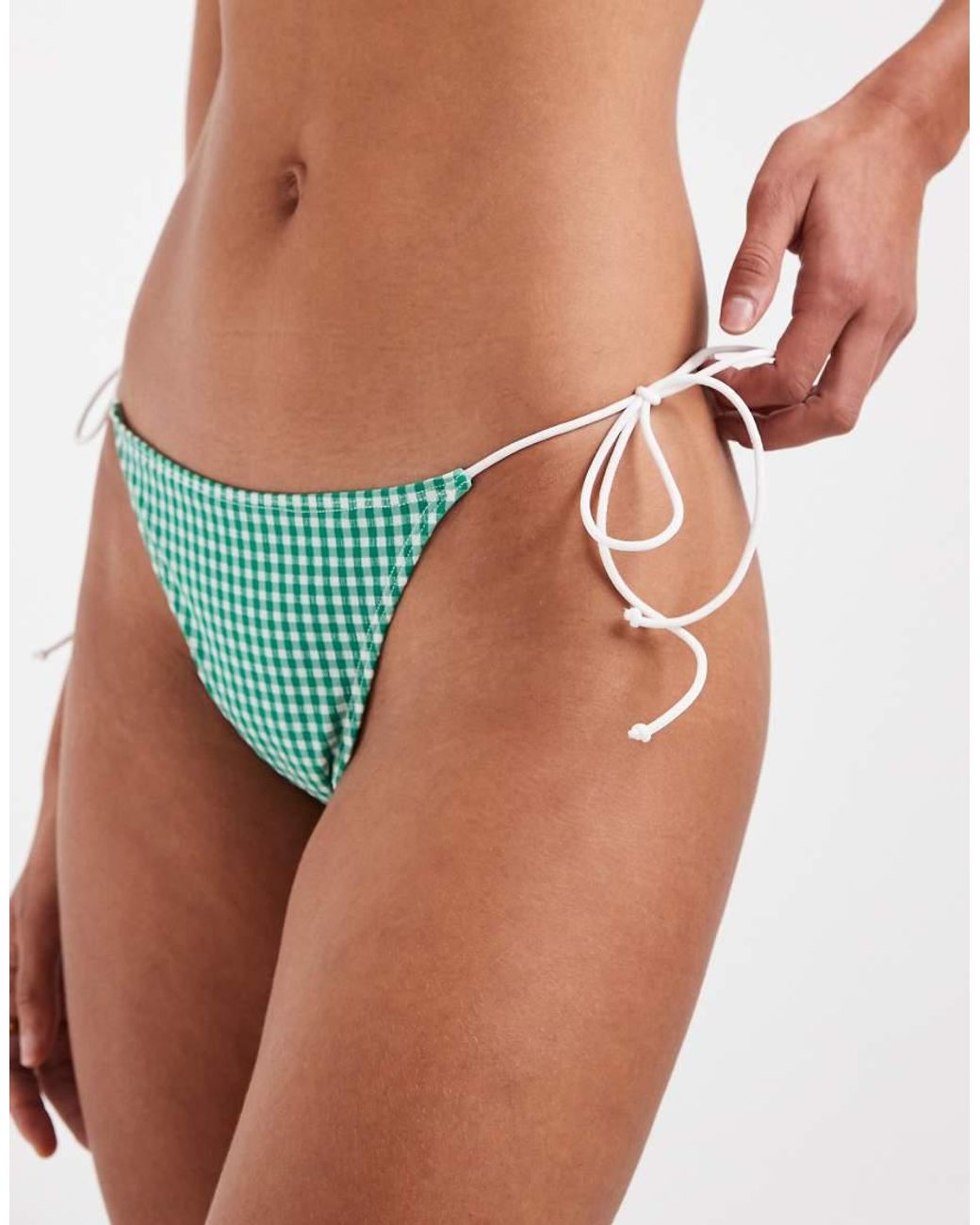 Vero Moda White Textured Tie Side Bikini Brief