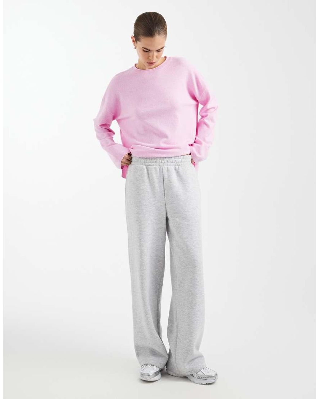 ONLY Pink Round Neck Boxy Knitted Top
