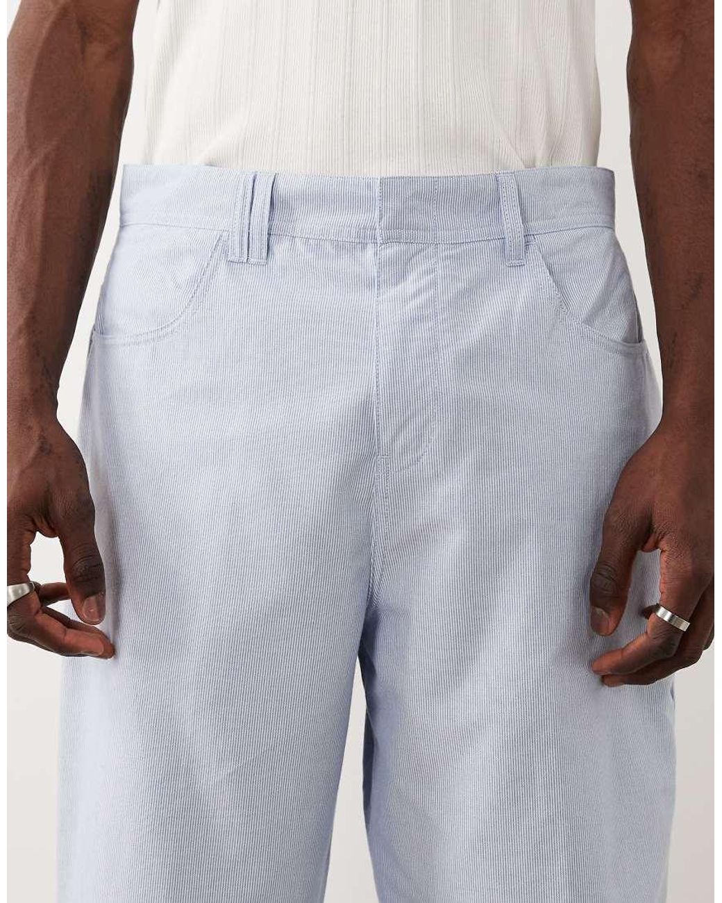Farah Blue Archive Bliss Co-Ord Stripe Straight Leg Trousers for men