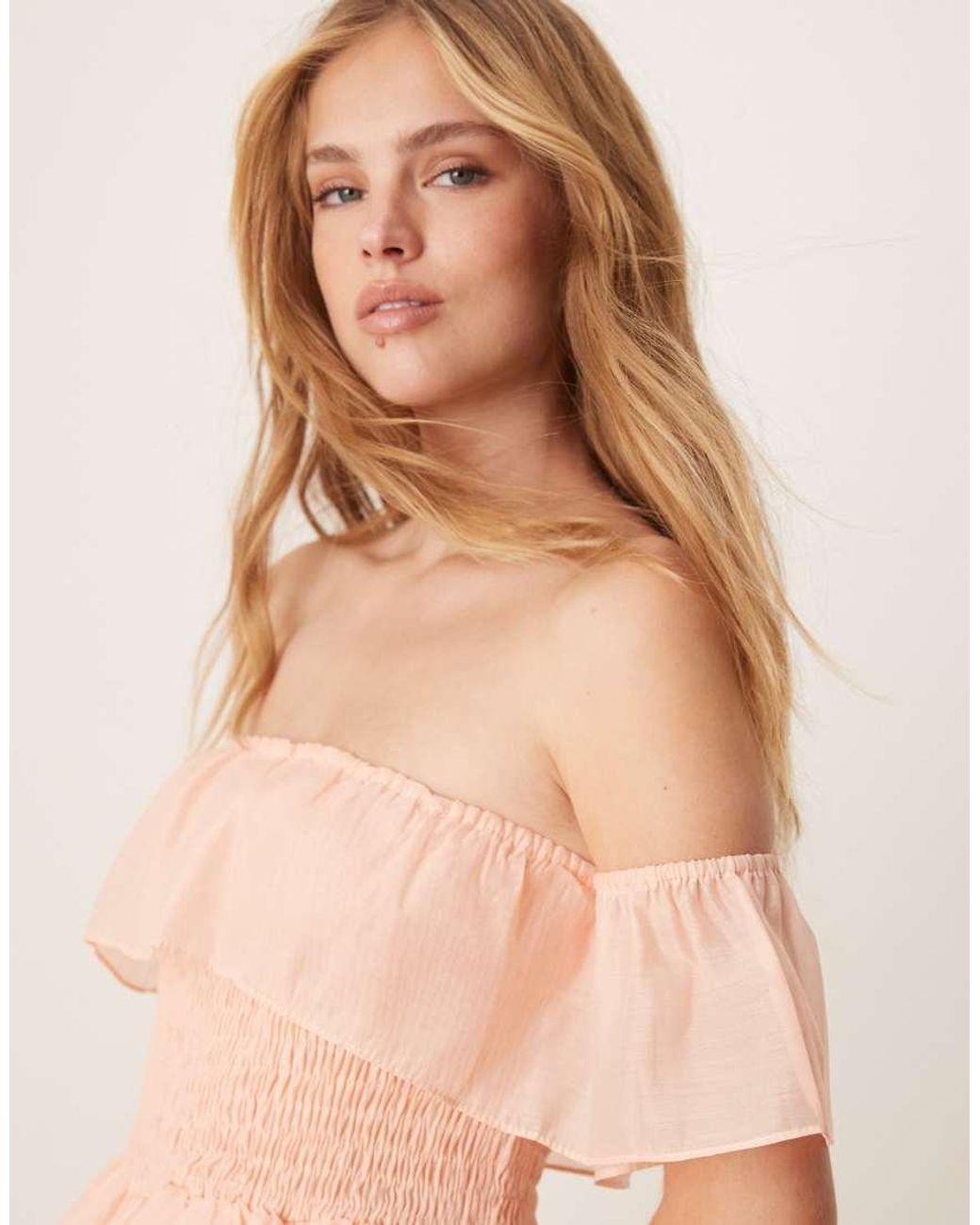True Decadence Natural Strapless Midi Dress