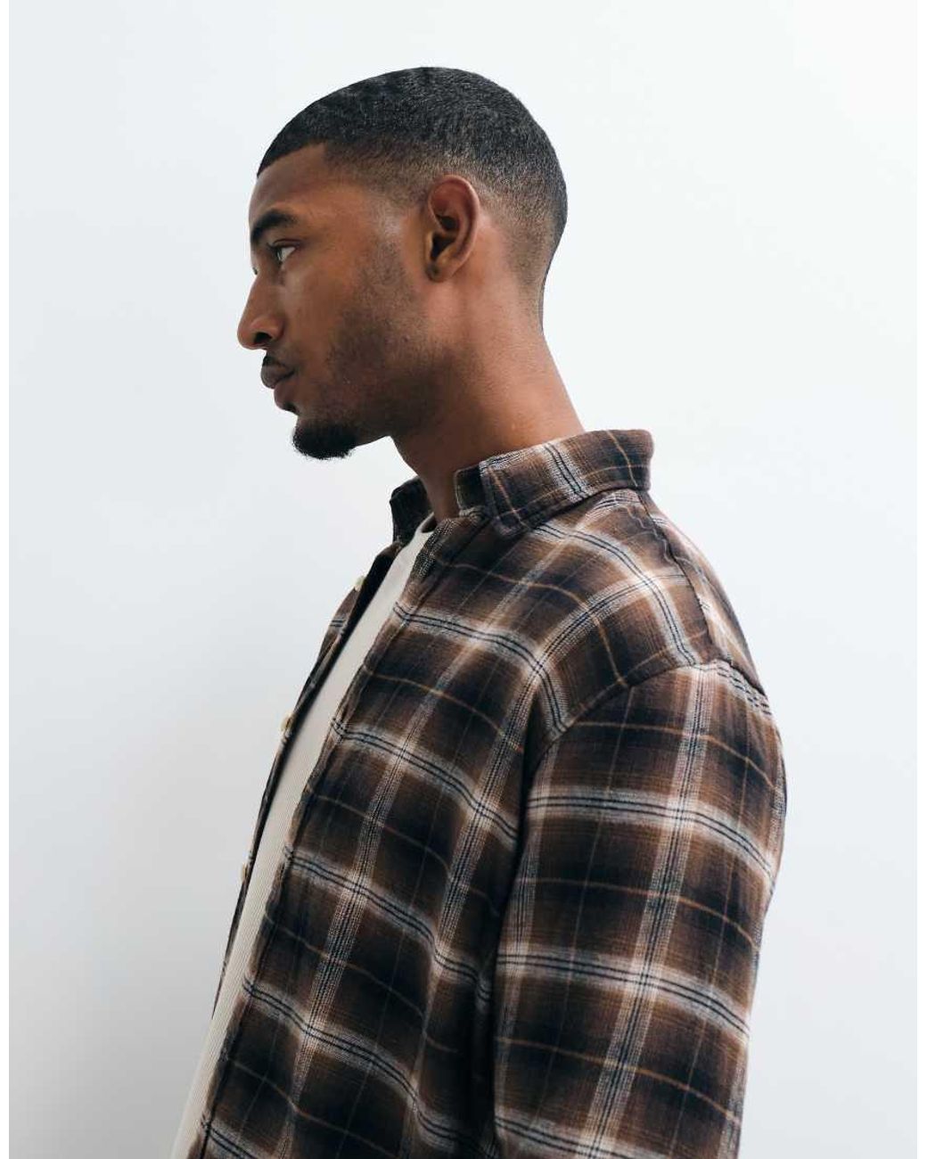 Jack & Jones Black Flannel Check Shirt for men