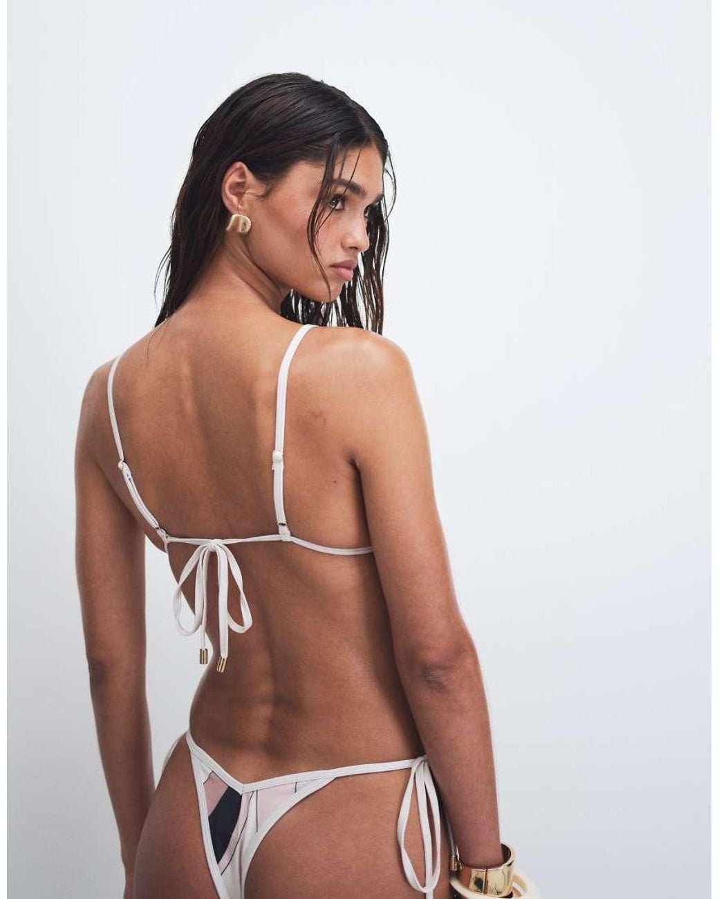 Cin Cin Natural Racer Side Tie Bikini Bottoms