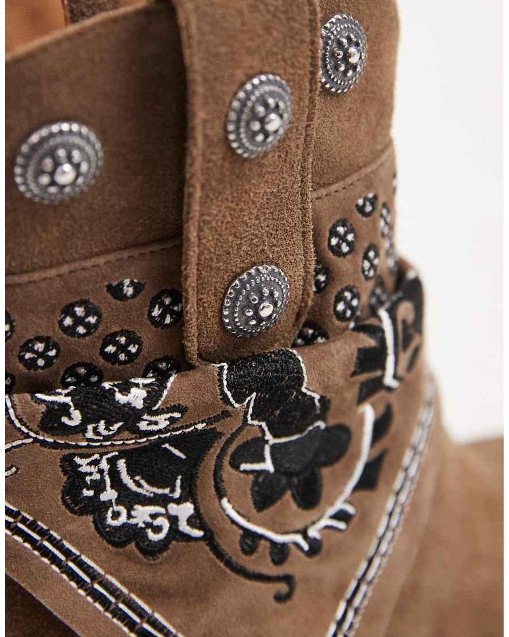 Dolce Vita Brown Mekala Western Boots With Bandana Detail