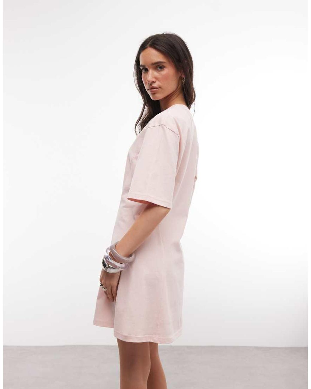 Monki Natural Contoured T-shirt Mini Dress