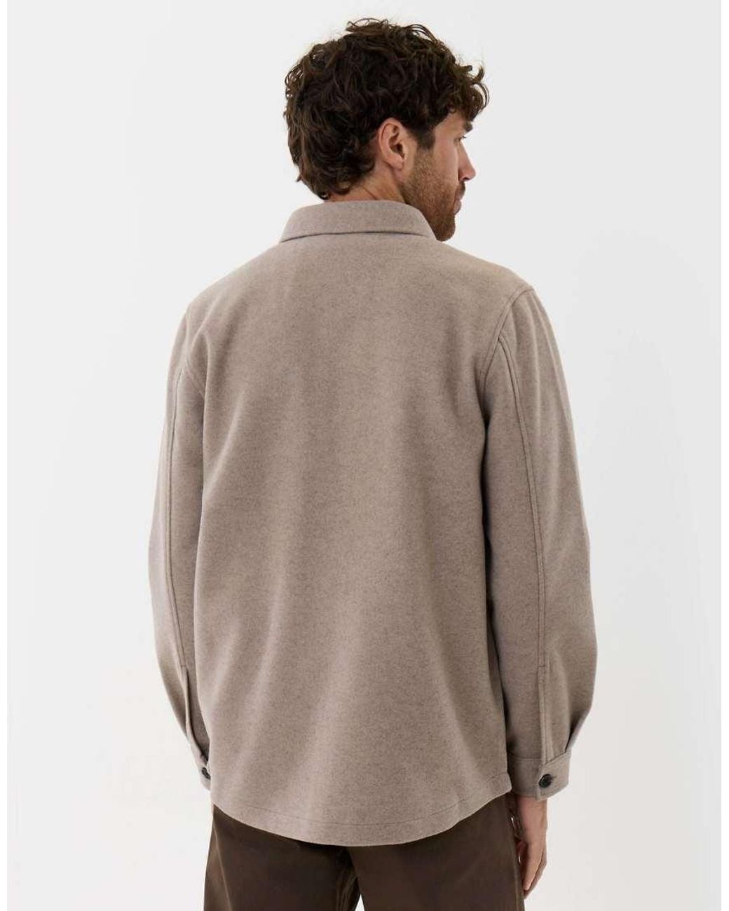 Threadbare Gray Patch Pocket Knitted Shacket for men