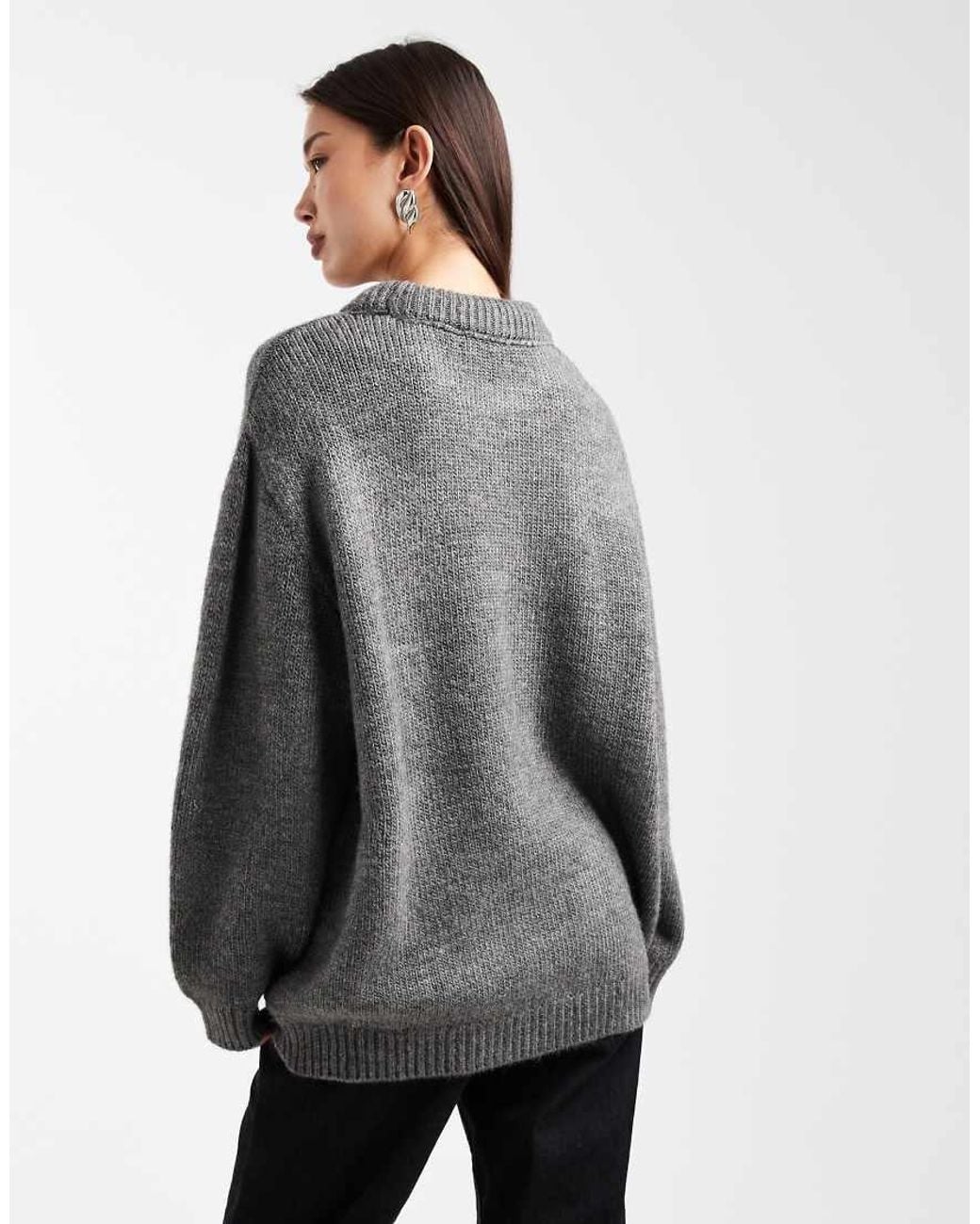 ASOS Gray Stuffed Neck Trim Jumper