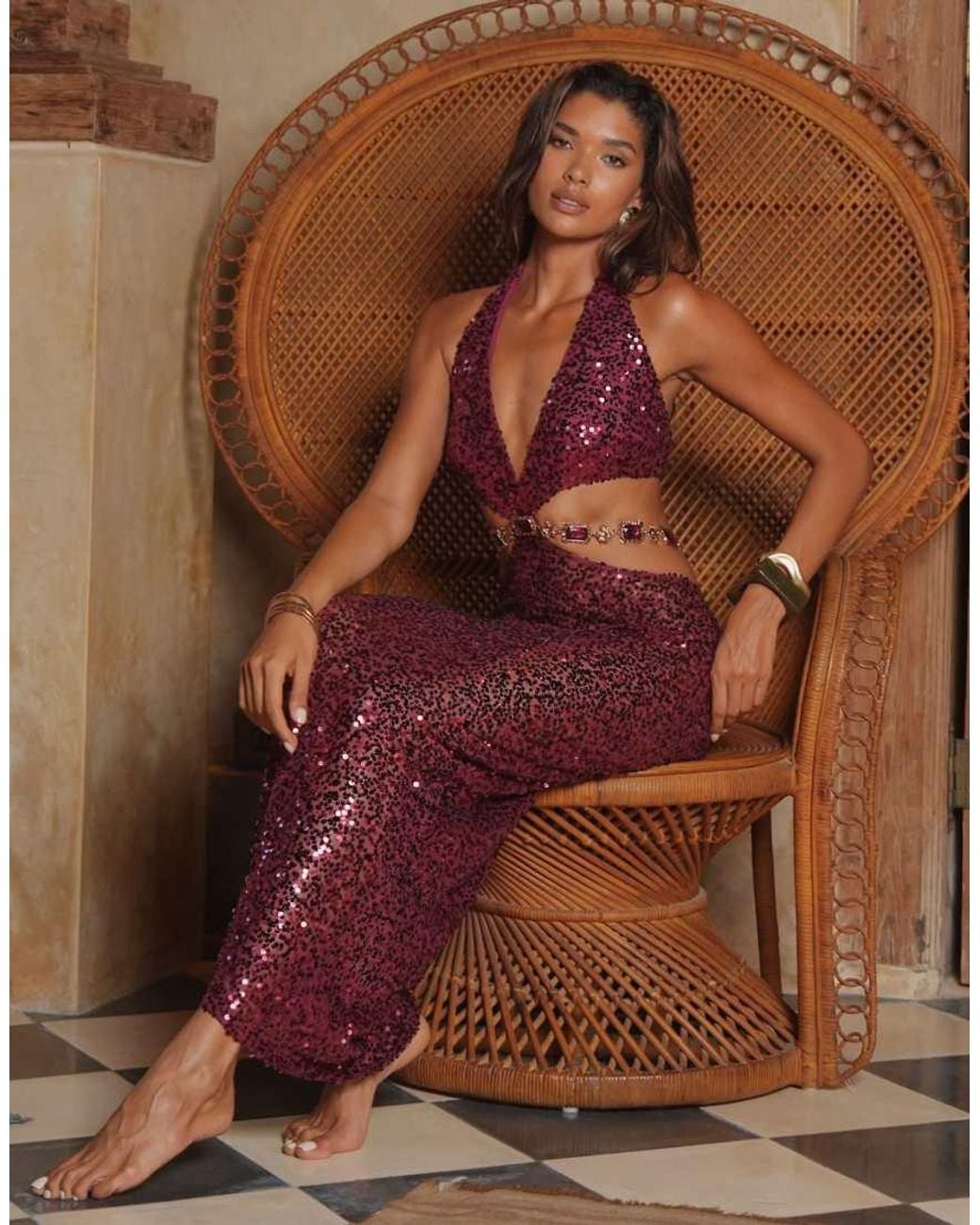 Moda Minx Brown Zarqa Maxi Dress