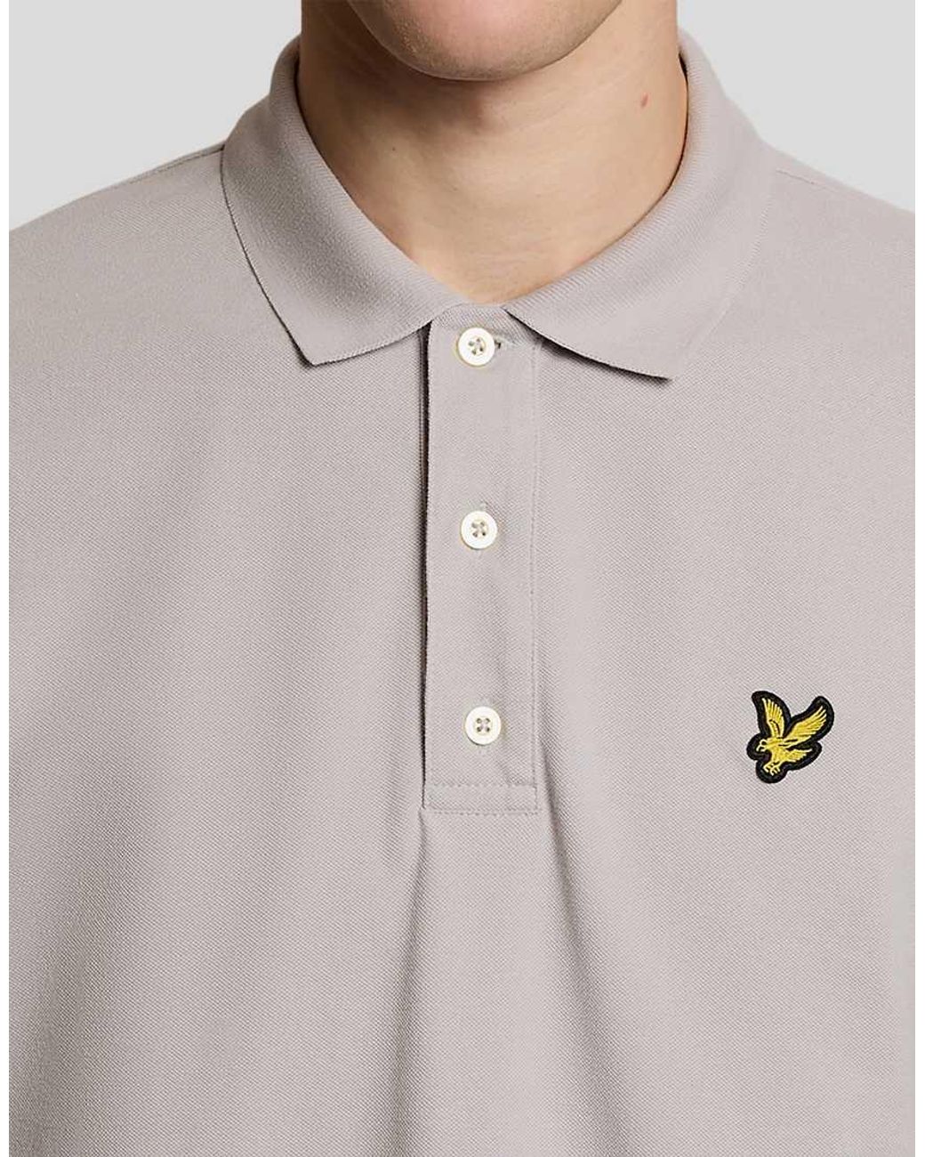Lyle & Scott Gray Ss Polo Shirts Heavy Laundered Polo Shirt for men