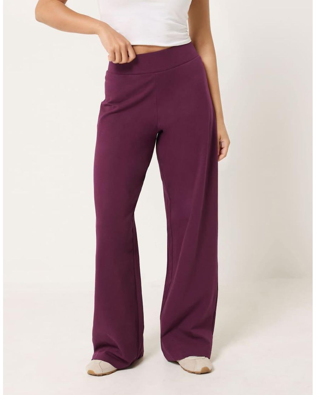 PixieGirl Purple Petite Wide Leg Yoga Pants