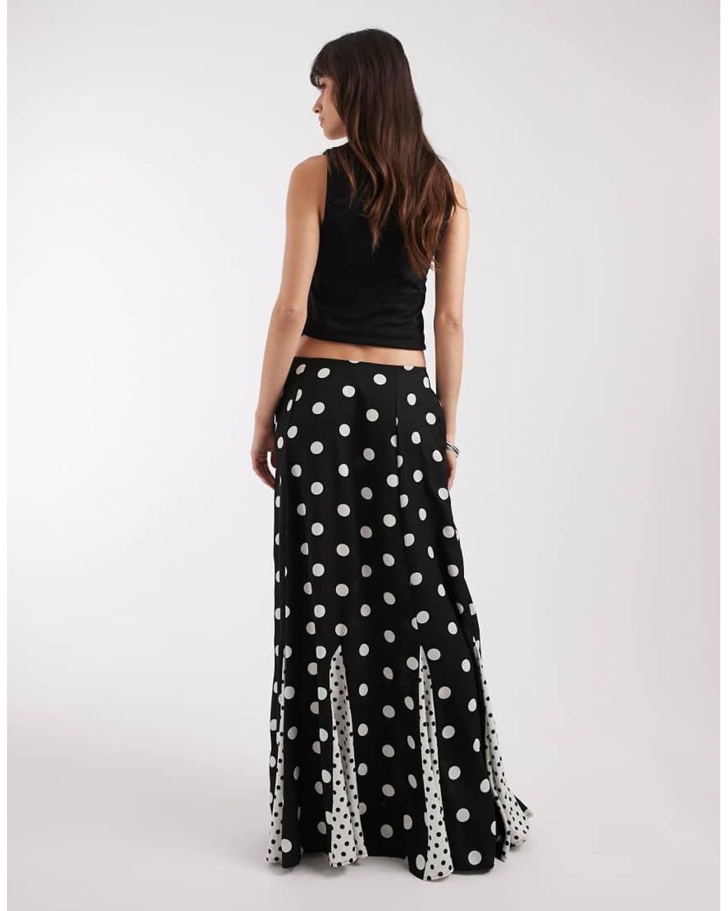 ASOS White Godet Maxi Skirt-multi