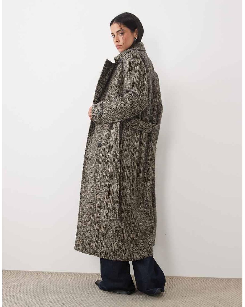 4th & Reckless Multicolor Collared Double Breasted Longline Dressy Coat