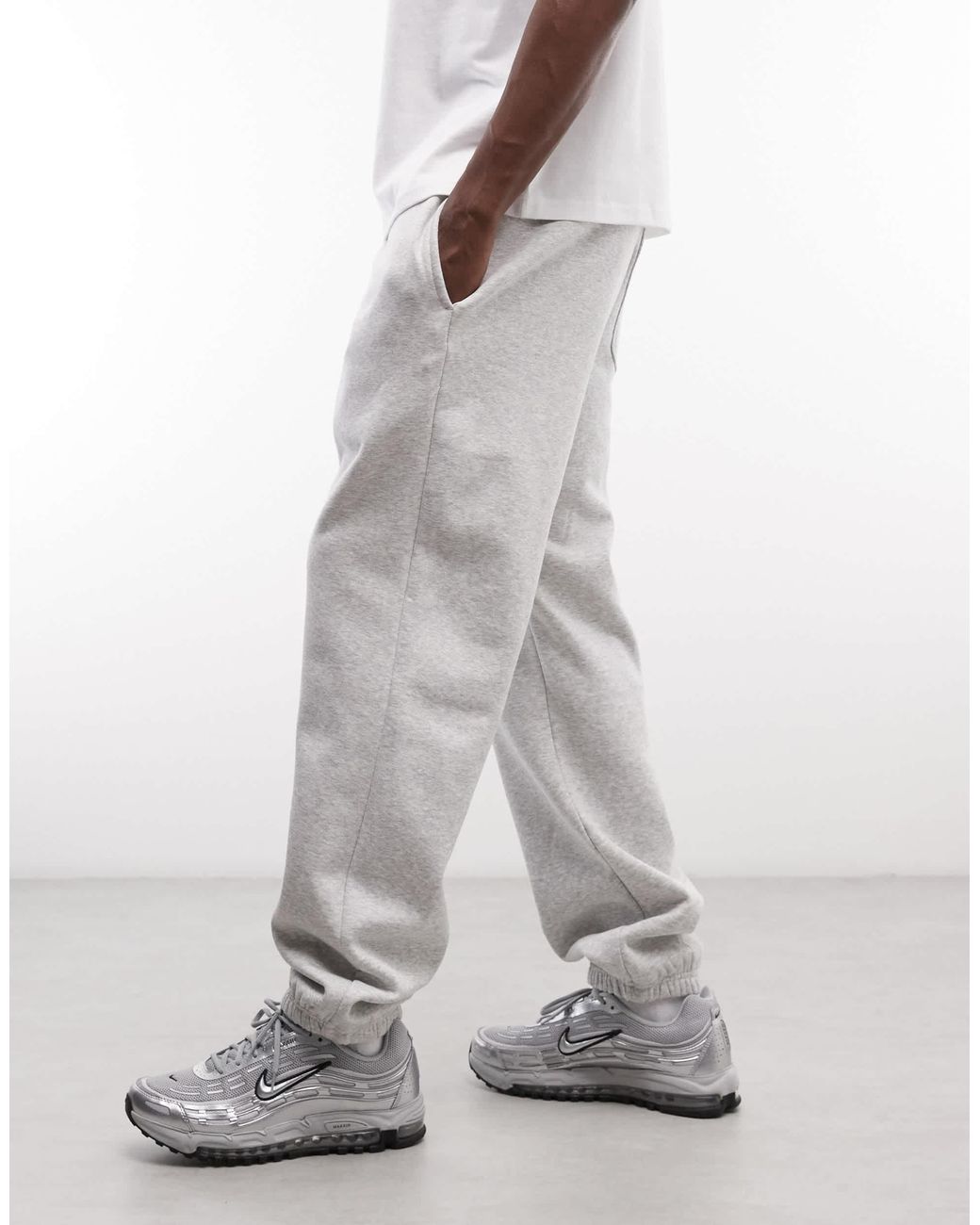 Weekday – melierte jogginghose mit lockerem schnitt und geradem bein in Gray für Herren
