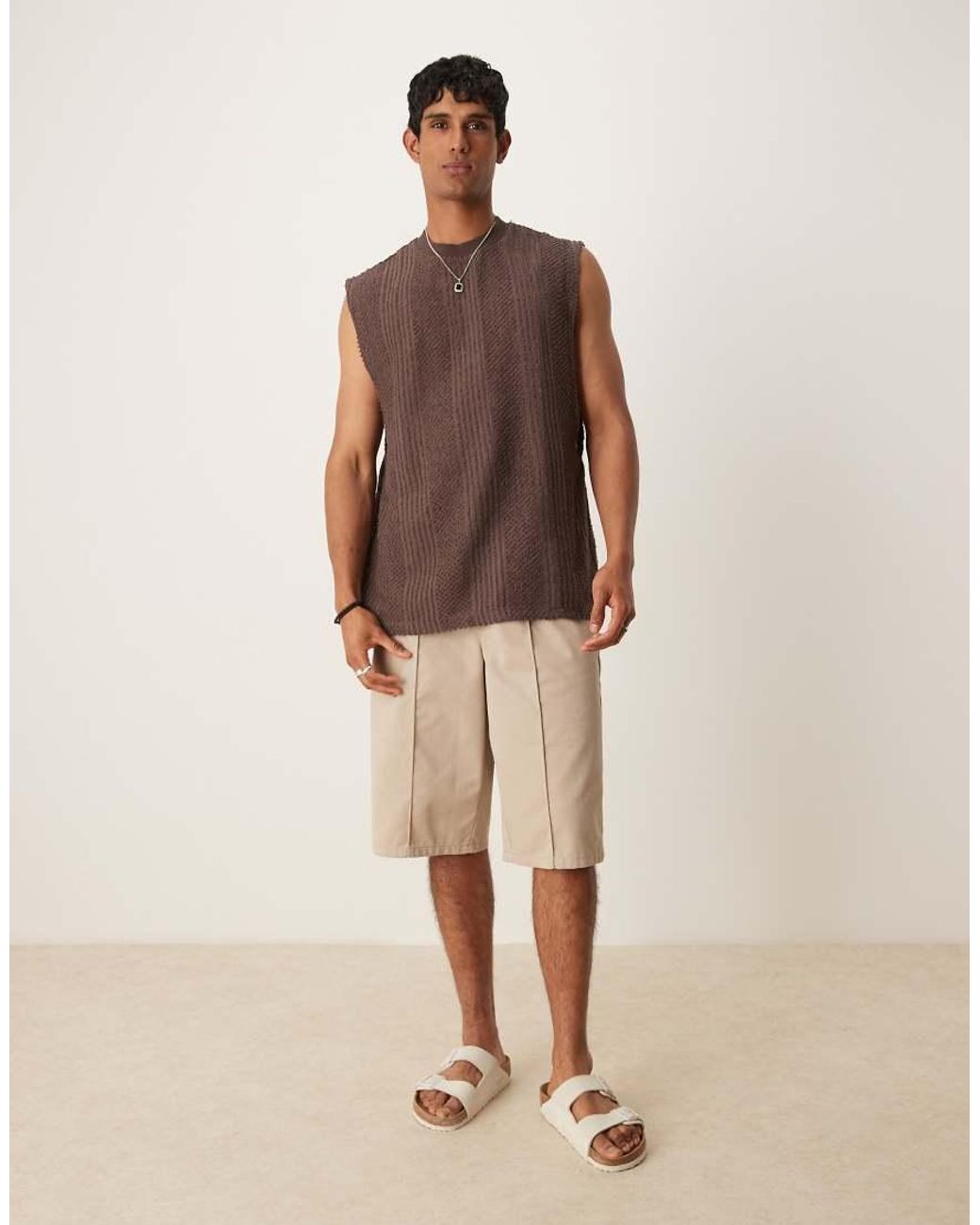 ASOS Brown Oversized Vest for men