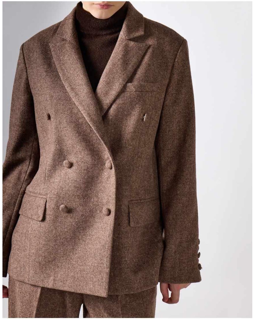 NARRATED Brown Double-Breasted Blazer