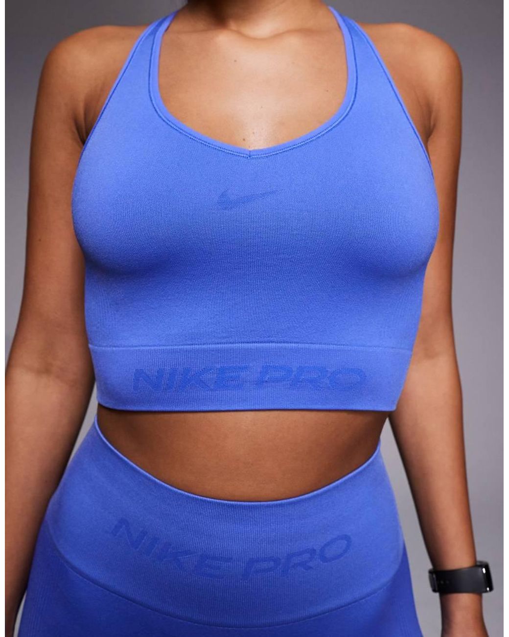 Nike Blue Nike Pro Training Dri-fit Seamless Tank Top
