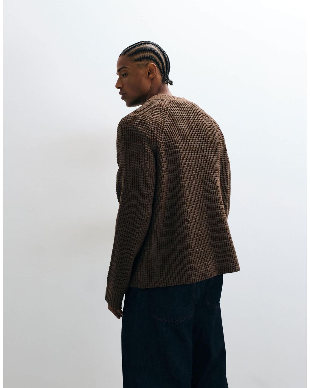 Collusion Gestrickter boxy-pullover in Brown für Herren