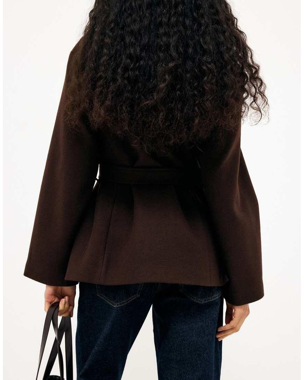 NA-KD Brown Belted Short Coat