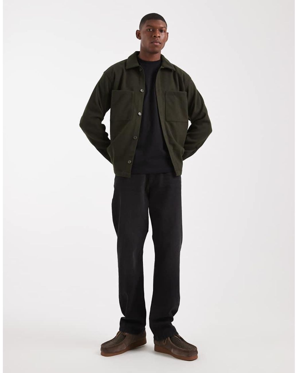 Jack & Jones Black Brushed Overshirt for men