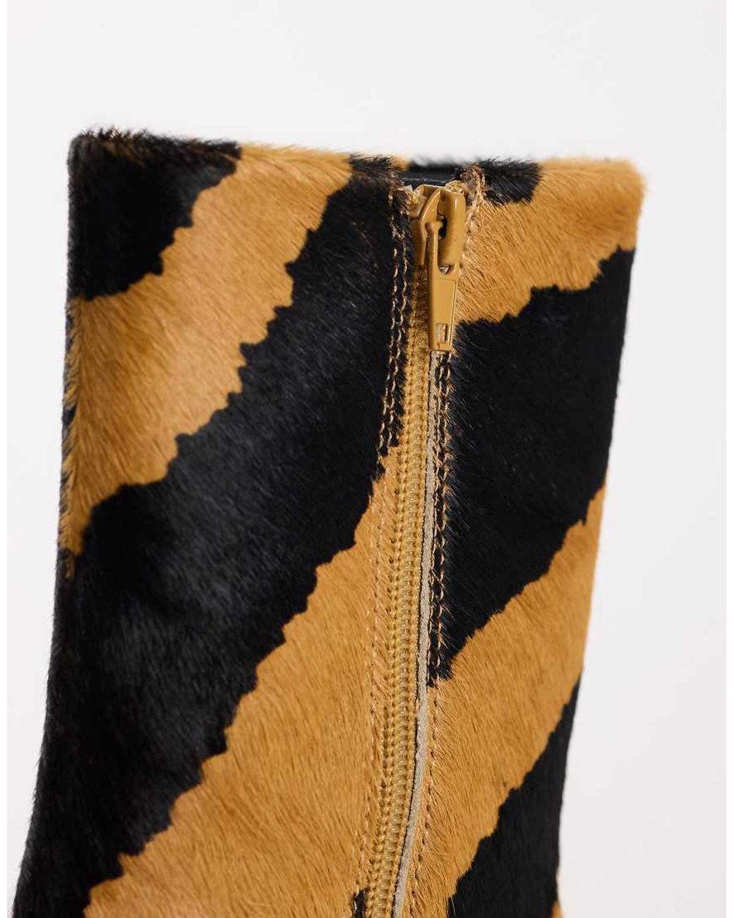 TOPSHOP Brown Kiki Cone Heel Ankle Boot